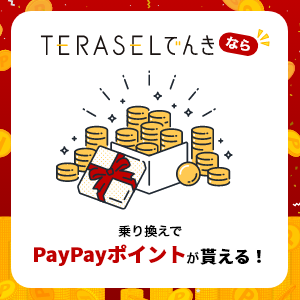 TERASELでんきなら、乗り換え、PayPayポイントが貰える！